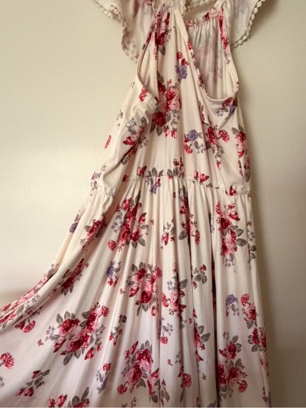 Floral Cream and Pink Girls' Sundress